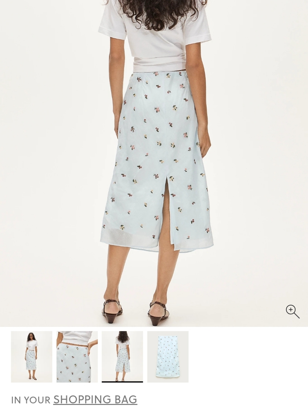 J. Crew Pale Blue Embroidered Midi Slip Skirt (NWT) - Picture 3 of 10